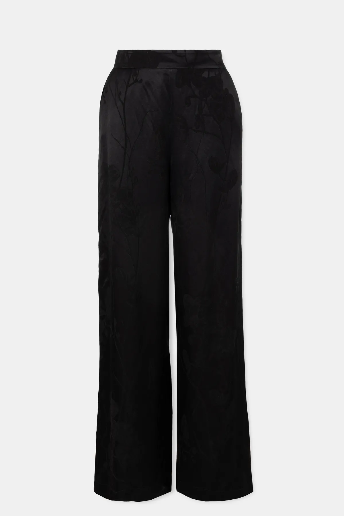 Ženske pantalone širokih nogavica sa cvetnim uzorkom 