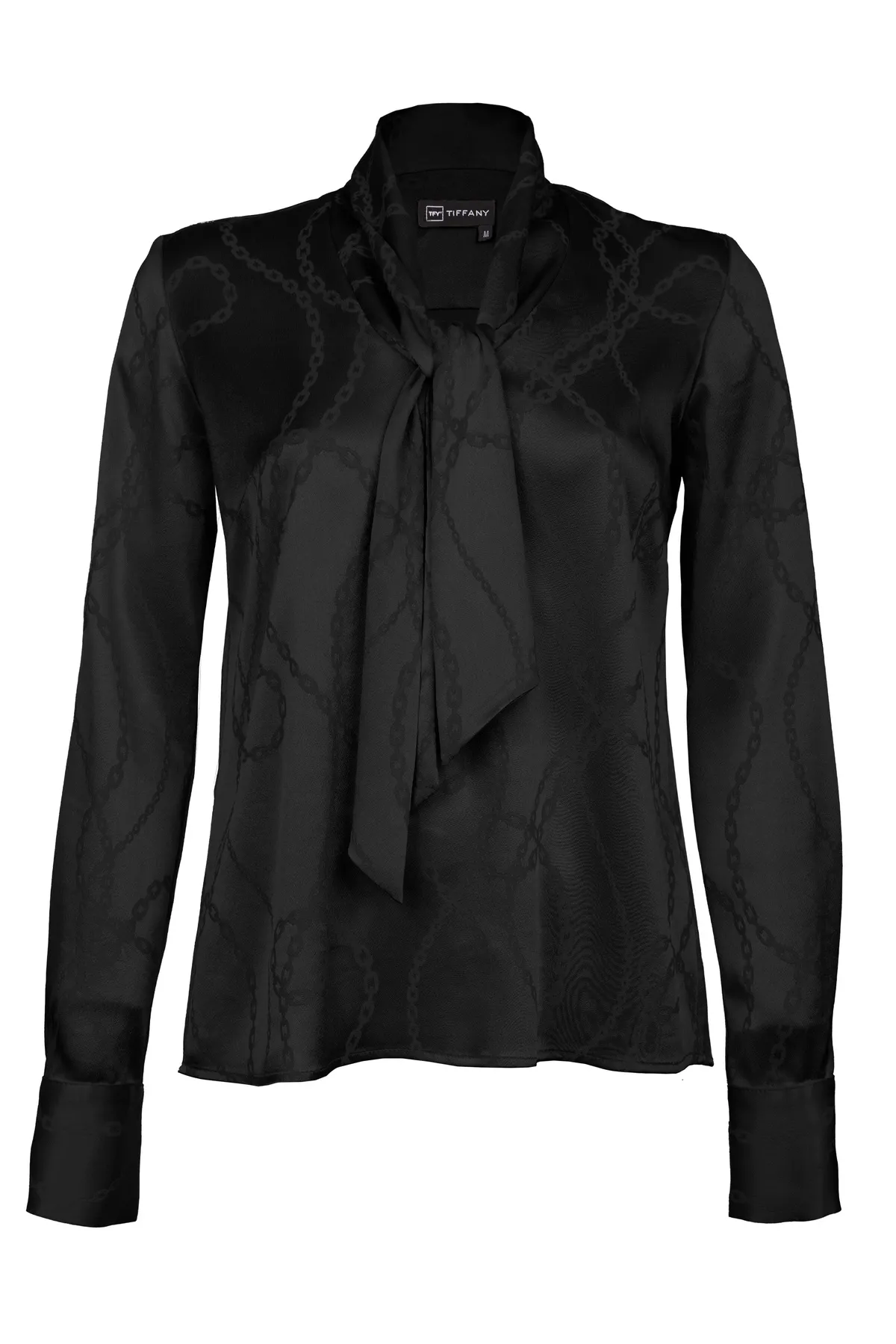 Bluza dugih rukava i kragnom koja se vezuje u mašnu 