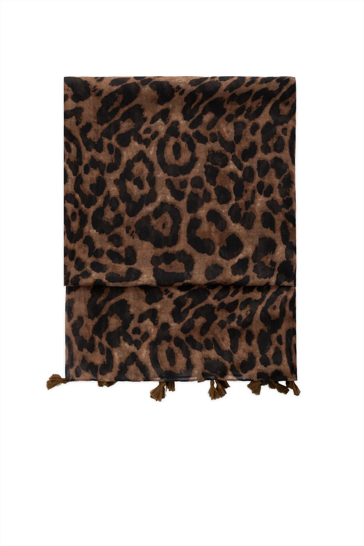 Braon ešarpa sa leopard printom 
