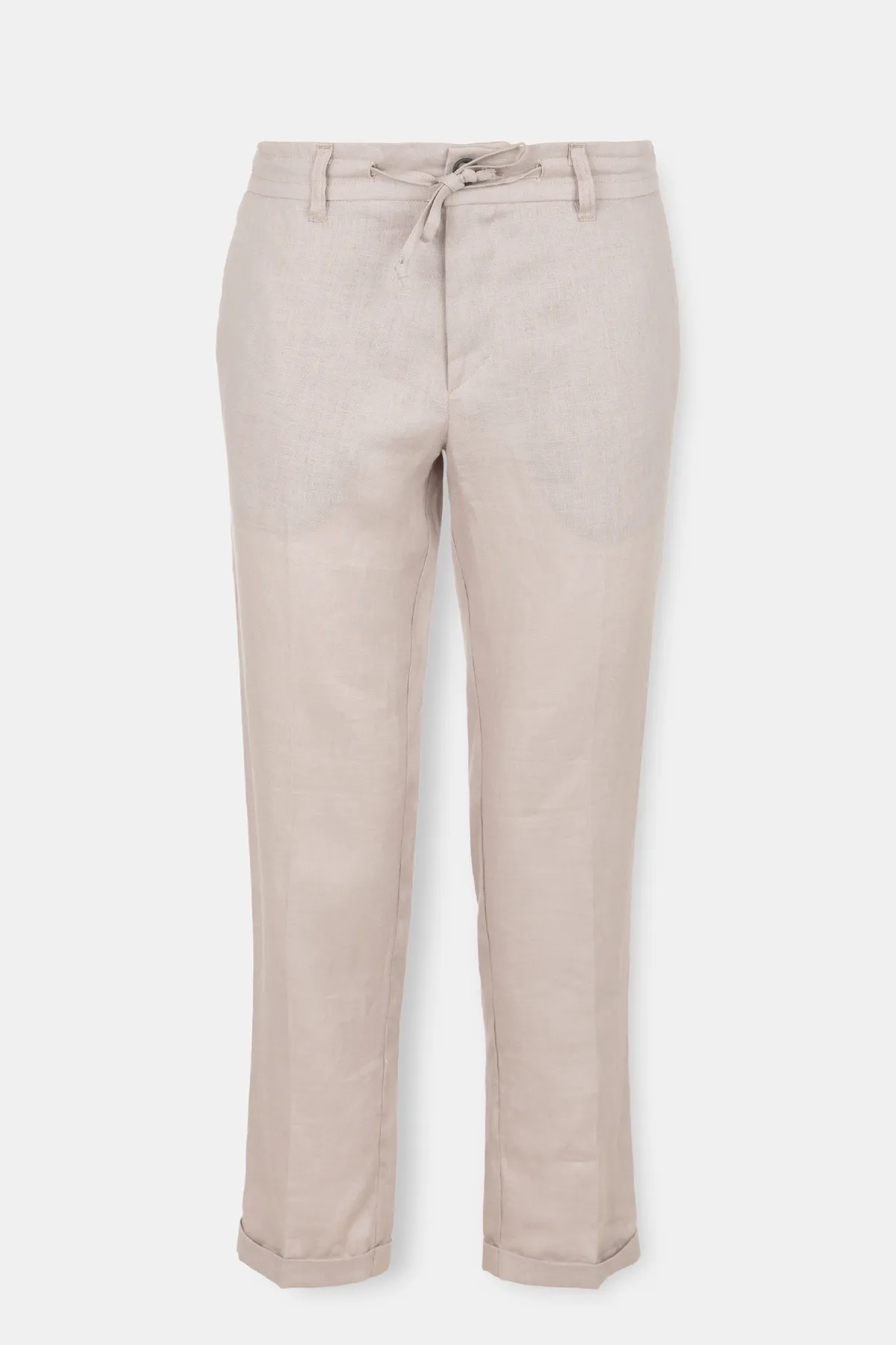 Lanene muške pantalone sa učkurom 