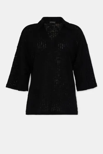 Majica sa kragnom i V izrezom 