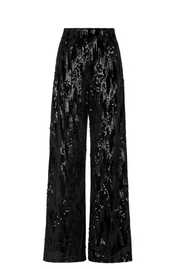 Pantalone širokih nogavica sa prošivenim šljokicama