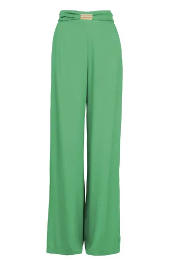 Viskozne pantalone sa metalnim detaljem 