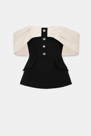 Elegantni ženski top sa ukrasnim dugmadima