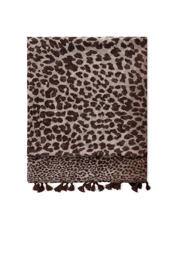 Ešarpa sa sitnim leopard printom i resama 