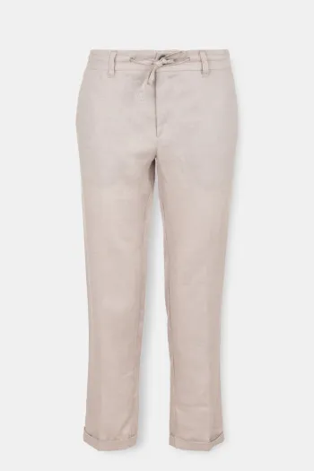 Lanene muške pantalone sa učkurom 